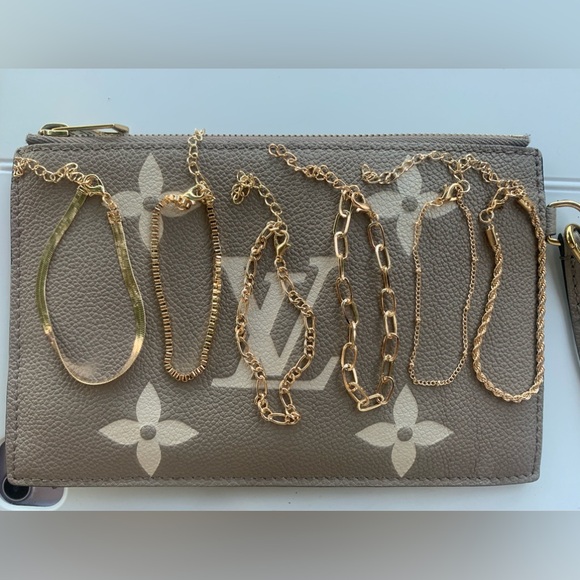 Gold Plated Multi Layered Adjustable Chain Bracelet Set - Picture 1 of 4